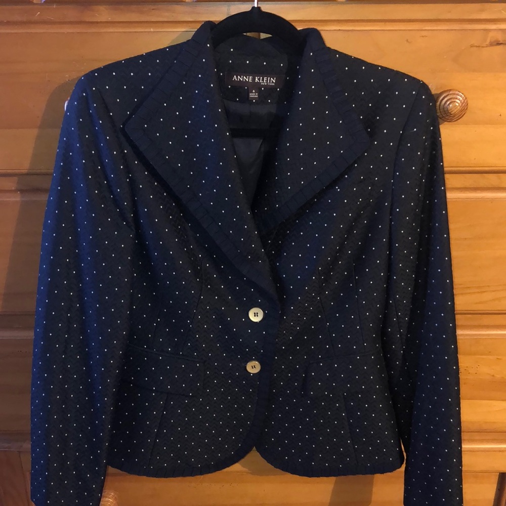 Anne Klein blazer black / white Polkadots size 4